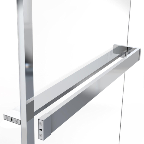 Fortifura Galeria handdoekrek - voor inloopdouche - wandmontage / klemt op het - glas - 140cm - inkortbaar - hoogglans chroom SW1212763