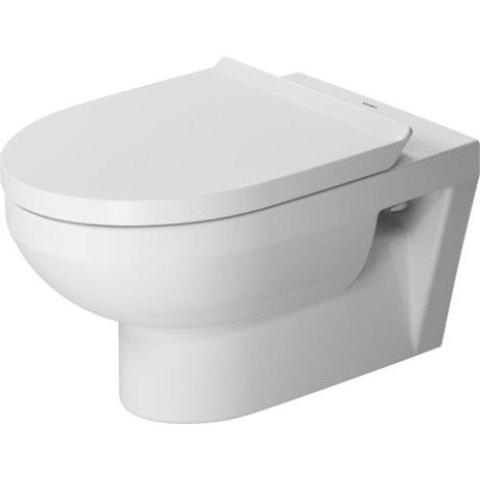 Duravit Durastyle Ensemble de WC suspendu sans bride avec abattant frein de chute, lave-mains 1 trou 36x22cm blanc et robinet chrome SW491618