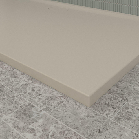 Villeroy & Boch Ecora douchebak - 180x100x3.5cm - afvoer lange zijde - almond (beige) SW1558899