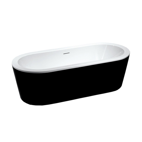 Best Design bad vrijstaand zwart wit 178x80x55cm SW10084