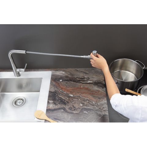 Hansgrohe keukenkranen Talis - select M51 - 1 greeps keukenmengkraan - 160 met uittrekbare uitloop - rvs look SW95070