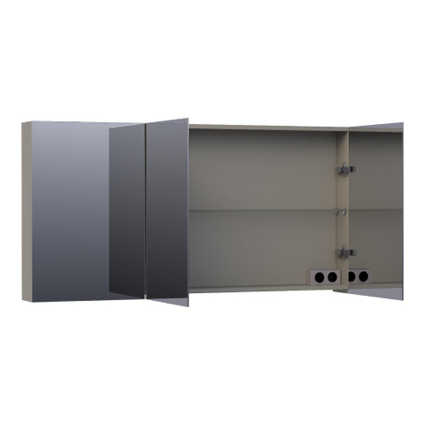 BRAUER Impress armoire de toilette – 139 x 70 x 15 cm – 3 portes, portes-miroir double face – Taupe mat SW392985