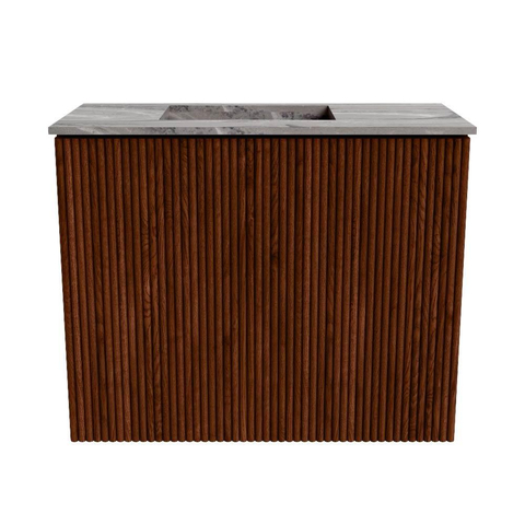 Mondiaz JOYA-DLUX 50cm toiletmeubel - kleur Ruby - Wastafel FAYE positie Links Zonder kraangat kleur Sombra. SW1425649