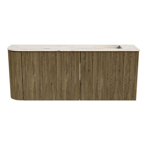 Mondiaz JOYA-DLUX Meuble de salle de bains 101,6cm - arrondi gauche couleur Dusk - Vasque FAYE position Droite Sans trou de robinet couleur Nata SW1425947