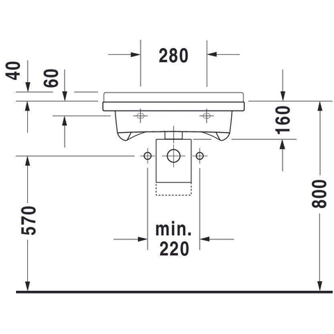 Duravit Starck 3 Wastafel - 60x54.5cm zo/kraangat - wit SW117177