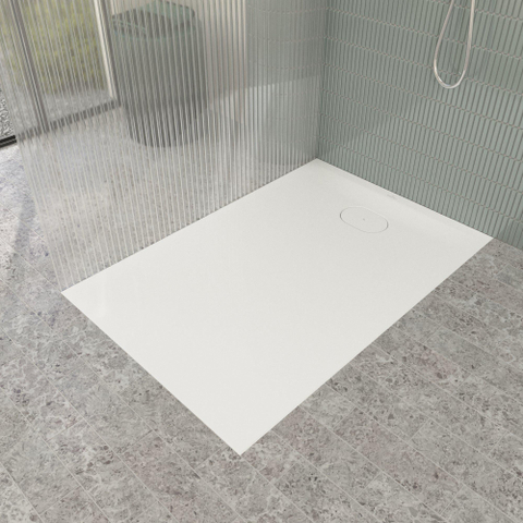 Villeroy & Boch Ecora douchebak - 120x80x3.5cm - afvoer korte zijde - white alpine (wit) SW1558898