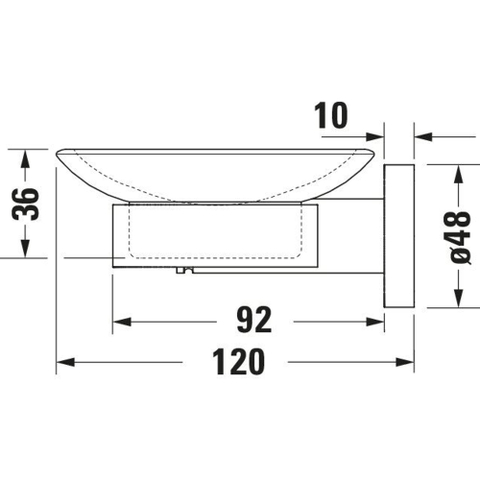 Duravit D-code Zeephouder - glas rechts - hoogglans chroom GA49406
