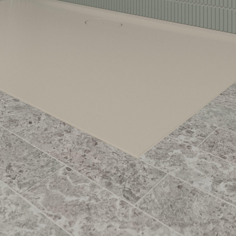 Villeroy & Boch Ecora douchebak - 150x90x3.5cm - afvoer lange zijde - almond (beige) SW1558934