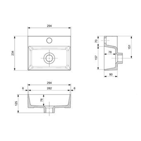 Plieger Kansas Mini fontein 1 kraangat 29x23cm wit SW237998