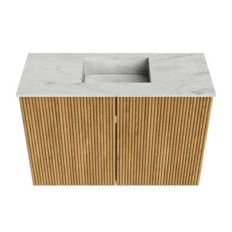 Mondiaz JOYA-DLUX 60cm toiletmeubel - kleur Oak - Wastafel FAYE positie Midden Zonder kraangat kleur Opalo. SW1422163