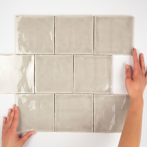 Terravito Viondo carreau mural - 13x13cm - 10mm - Carré - Gris Brillant SW542673