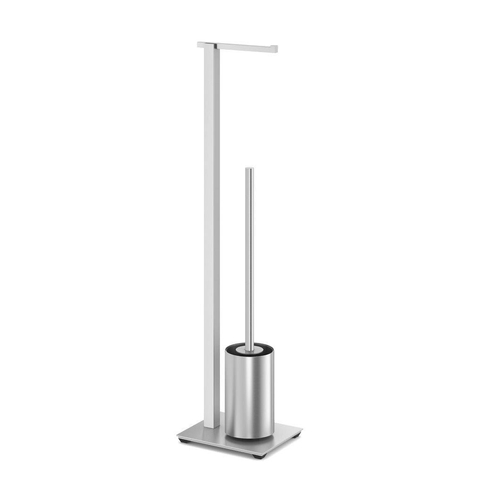 Zack Carvo Toiletbutler -1 rouleau - porte-brosse WC - ouvert - acier inoxydable brossé SW277562