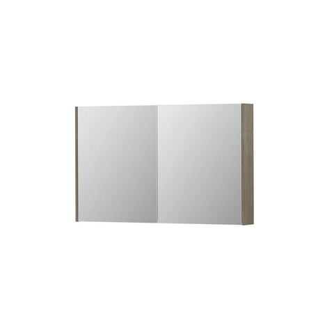 INK SPK2 spiegelkast – 120x74x14 cm – 2 deuren, dubbelzijdige spiegeldeuren – Greige eiken SW353346