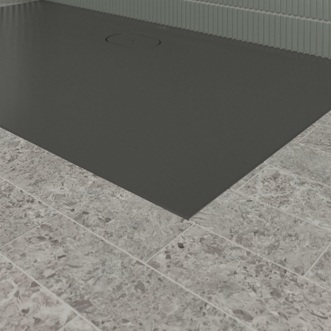 Villeroy & Boch Ecora douchebak - 140x80x3.5cm - afvoer lange zijde - anthracite (antraciet) SW1558949