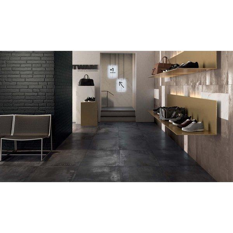ÉCHANTILLON Ceralto Kubico Carrelage sol et mur 80x80cm 9mm rectifié R10 grès cérame Dark SW911834