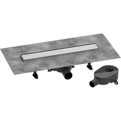 Hansgrohe RainDrain Go Douchegoot - 50cm - standaard/vlakke installatie - betegelbaar - brushed stainless steel SW1590408
