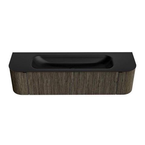 Mondiaz KURVE Badkamermeubelset - 170x46x40cm - 1 lade - 2 deuren - wastafel solid surface - midden - 1 kraangat - Shadow SW1414270