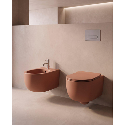 QeramiQ Élan Bidet - 53 × 36 cm - brun rouille mat SW1581559