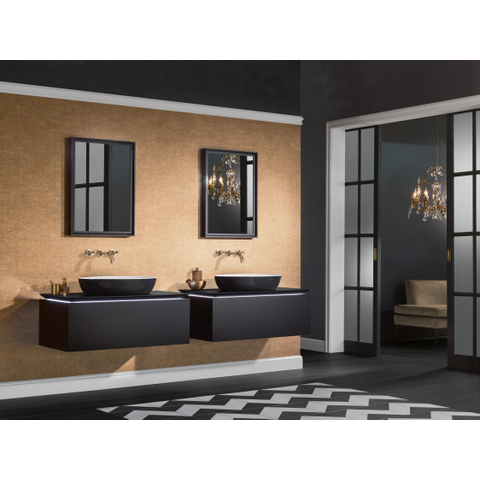 Villeroy & Boch Artis opzetwastafel ovaal - 61x41x12.5cm - zonder kraangat - zonder overloop - Coal Black (glans zwart) SW68832
