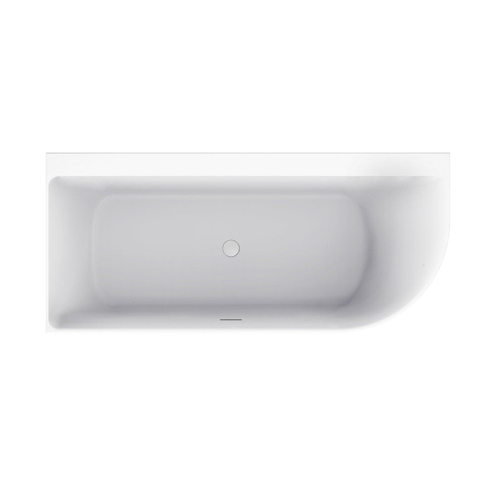 Wiesbaden Zenn Baignoire d'angle gauche - 170x75cm - acrylique - avec bonde - blanc brillant SW1158954