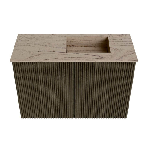Mondiaz JOYA-DLUX 60cm toiletmeubel - kleur Shadow - Wastafel FAYE positie Rechts 1 kraangat kleur Arena. SW1424789