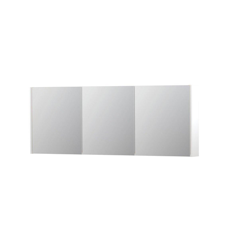 INK SPK1 armoire de toilette – 160 x 60 x 14 cm – 3 portes, portes-miroir double face – Blanc mat SW493907