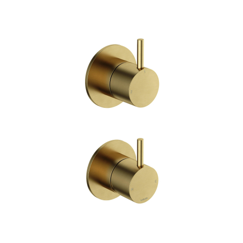 Hotbath Cobber Afbouwdeel - 2-weg omstel - PVD - geborsteld messing (goud) SW1117837