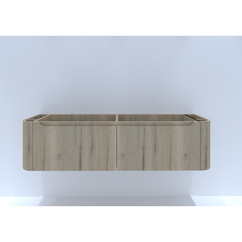 H&R badmeubelen Juice Wastafelonderkast - 160x45x40cm - afgeronde hoeken - 2 lades - geïntegreerde greep - french oak SW862826