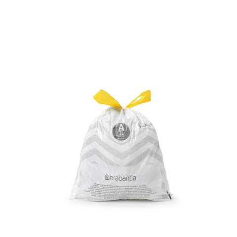 Brabantia PerfectFit Poubelle sac à déchets avec fermeture par ruban adhésif code A, 3 litres, 10 pièces/rouleau SW767530