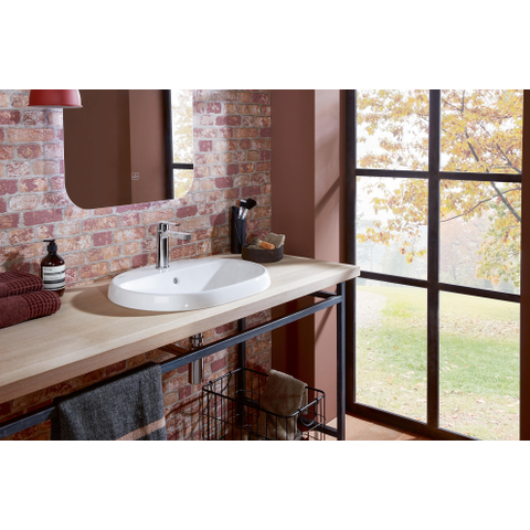 Villeroy & Boch Architectura inbouwwastafel - 60x45x17cm Ovaal - 1 kraangat - met overloopgat Ceramic - White Alpine (glans wit) SW762350