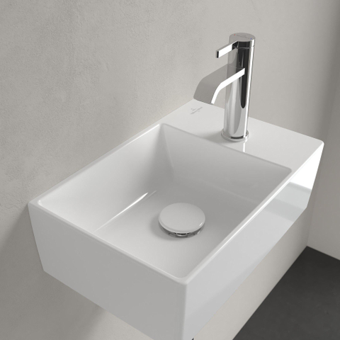 Villeroy & Boch Memento 2.0 lave-mains dessous rectifié 40x26cm - sans trop-plein 1 trou de robinet ceramic+ blanc SW358471