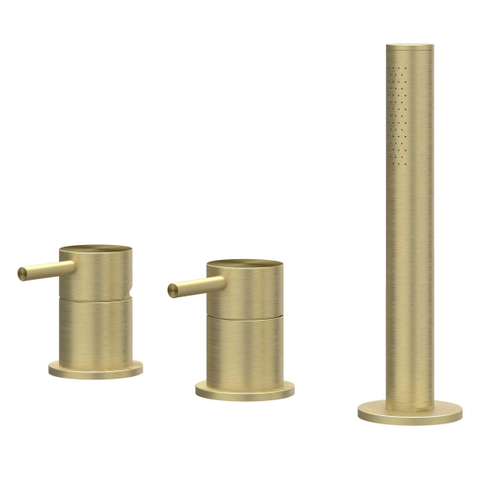 IVY Concord Combinaison de bord de baignoire - 3 voies - mitigeur - douchette extractible - sans bec - INOX316 - or mat brossé PVD SW1031128