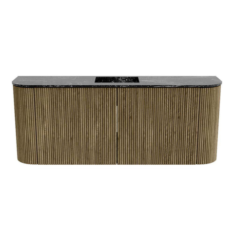 Mondiaz JOYA-DLUX Meuble de salle de bains 103.2cm - arrondis gauche et droite couleur Dusk - Vasque FAYE position Milieu Sans trou de robinet couleur Lava SW1423268