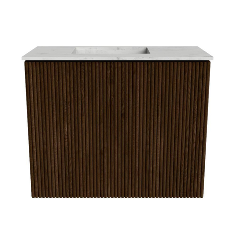 Mondiaz JOYA-DLUX Meuble de toilette 50cm - couleur Walnut - Lavabo FAYE position Gauche Sans trou de robinet couleur Opalo. SW1422577