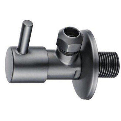 Fortifura Calvi Hoekstopkraan - haaks - 1/2" wandaansluiting - 3/8" - 10mm knel aansluiting - slang - PVD - geborsteld gunmetal (antraciet) SW1123172