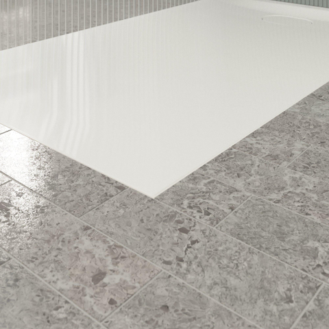 Villeroy & Boch Ecora douchebak - 140x80x3.5cm - afvoer korte zijde - white alpine (wit) SW1558929