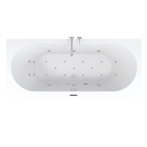 Riho Easypool 3.1 baignoire balnéo Carolina 180x80cm droite hydro 6+4+2 aéro 11 haut-parleur couleur commande tactile inclus pieds et bonde blanc SW699376