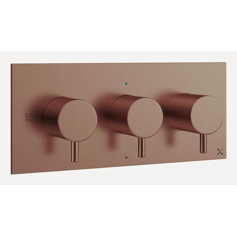 Crosswater MPRO 3 Mitigeur de douche - thermostatique - 3 boutons - horizontal - bronze brossé SW928265