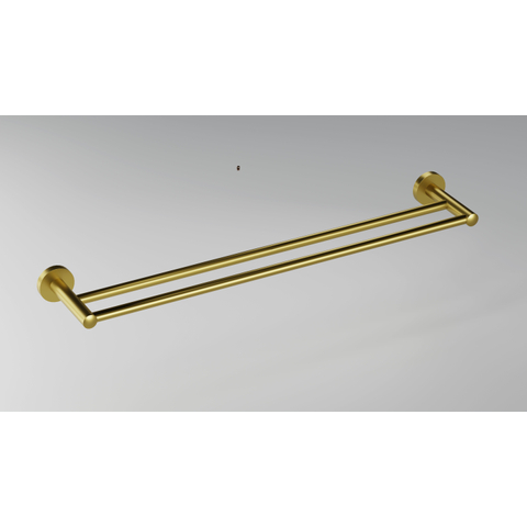 Fortifura Calvi Handdoekhouder - dubbel - rond - PVD - geborsteld messing (goud) SW639939