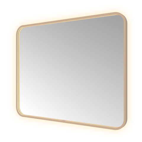 Hotbath &MORE Spiegel - 100x80cm - direct en indirect LED - color changing - spiegelverwarming - met afstandsbediening - PVD - geborsteld koper SW1246070