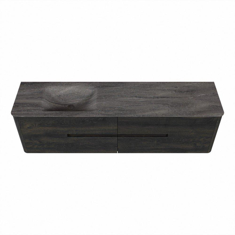 Mondiaz CIRO-DLUX Badkamermeubelset - 180x45x50cm - Solid surface wastafel Oza - 1 wasbak Links - zonder kraangaten - 4 lades - Shadow SW1532671