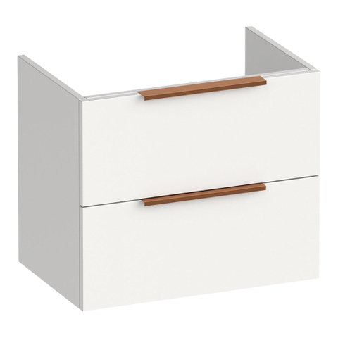 BRAUER Elevate meuble sous-lavabo peu profond 60 sans poignées rapportées 2 tiroirs softclose et 1 découpe pour siphon - blanc mat SW1200226