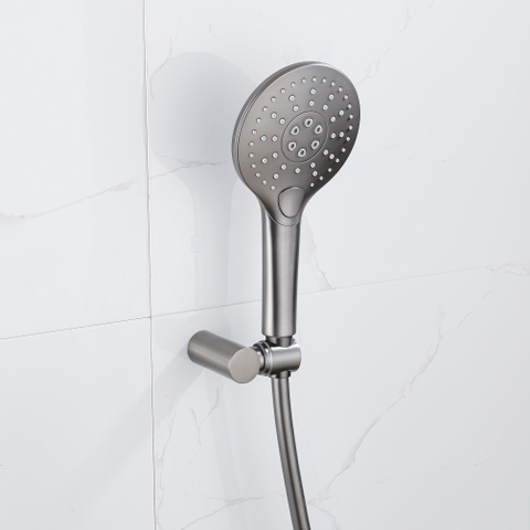 Fortifura Calvi Handdouche - diameter 12cm - rond - 3 standen - PVD - geborsteld gunmetal (antraciet) SW799451