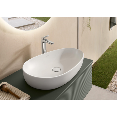 Villeroy & Boch Antao 1 greeps wastafelkraan verhoogd - met push open afvoergarnituur - hoogglans chroom SW974138