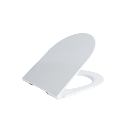 QeramiQ UniSeat toiletzitting - 37.2x43.4cm - d-vorm - softclose - quick release - glans wit SW955784