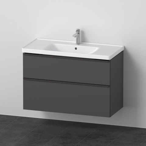 Duravit D-neo Meubelset - met wastafelonderbouwkast - met 2 laden - met softclose - 100x20x48cm - inclusief wastafel - mat grafiet (grijs) SW642051