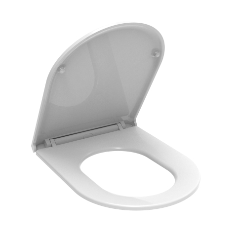 QeramiQ Dely Swirl Compact hangtoilet – spoelrandloos – 36 x 49,5 cm – met slim zitting – mat wit SW1480049