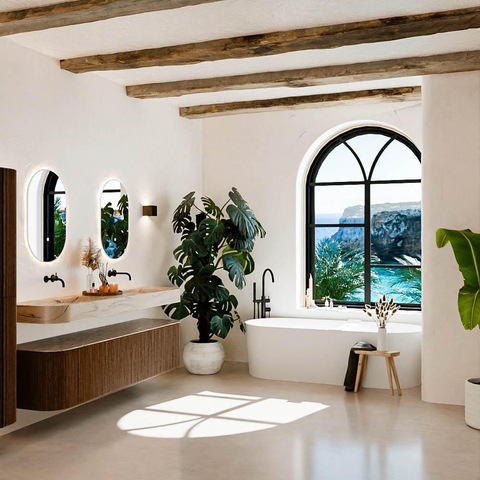 MONDIAZ THOR-DLUX 190cm meuble de salle de bains arrondi gauche + droite couleur Walnut avec 2 tiroirs et 2 portes. Vasque suspendue CLOUD Double sans trou de robinet couleur Arena. SW1466584