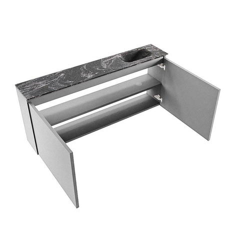 MONDIAZ TURE-DLUX Meuble de toilette 120 cm Plata. Lavabo EDEN Lava position à droite. Avec 1 trou de robinet. SW1103992