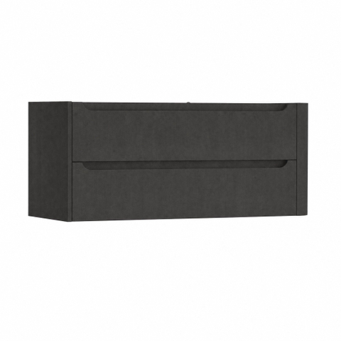 H&R Badmeubelen Juice Wastafelonderkast - 120x45x50cm - rechterhoek afgerond - 2 lades - geïntegreerde greep - basalt SW1489671